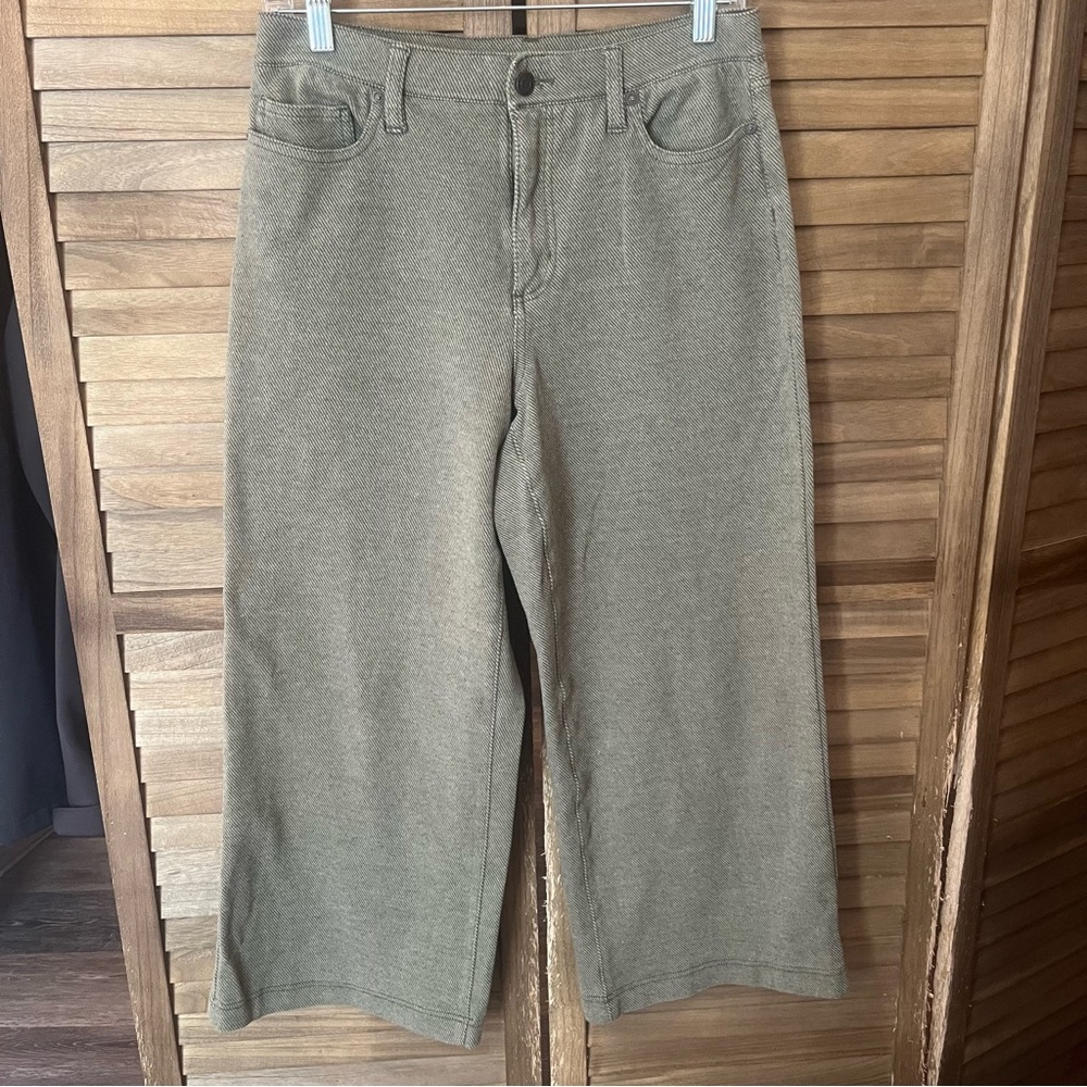 Lands' End Olive Green sport knit wide leg